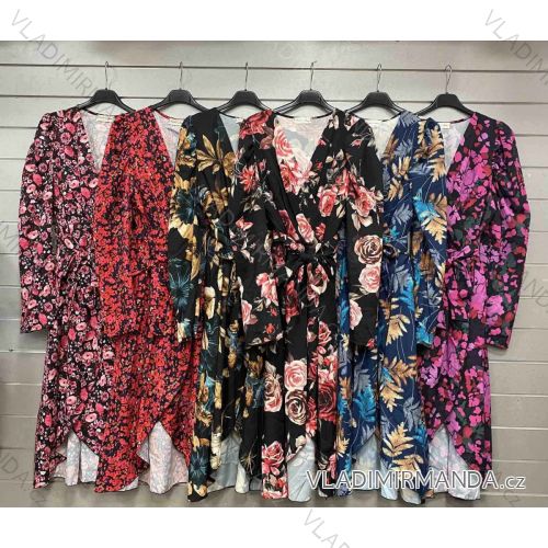 Šaty elegantný dlhý rukáv dámske (S/M ONE SIZE) TALIANSKA MÓDA IMWGS223242