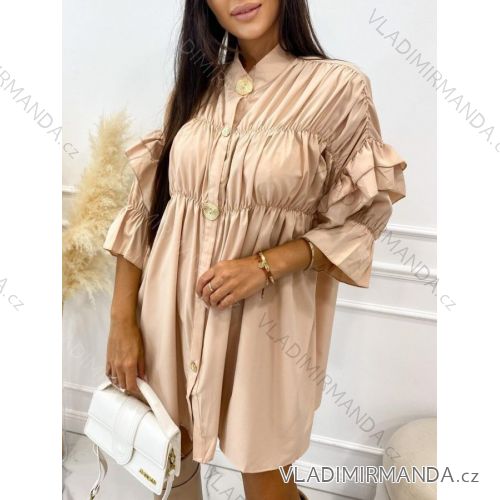 Šaty elegantný dlhý rukáv dámske (S/M ONE SIZE) TALIANSKA MÓDA IMWGS223260