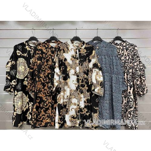 Šaty elegantné košeľové oversize dlhý rukáv dámsky (S/M/L ONE SIZE) TALIANSKA MÓDA IMWGS223262
