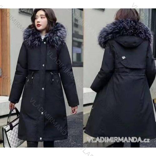 Kabát s kapucňou dámsky nadrozmer (M-3XL) POLSKÁ MÓDA PMWK223286