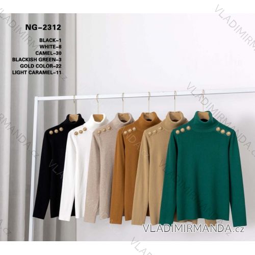 Sveter s rolákom dlhý rukáv dámske (S/M ONE SIZE) TALIANSKA MÓDA IMWC22NG-2312
