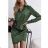 Šaty elegantné košeľové dlhý rukáv dámske (S/M ONE SIZE) TALIANSKA MÓDA IMWB22273