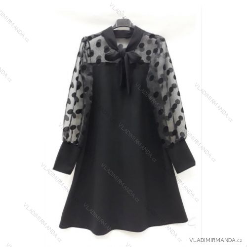 Šaty elegantné dlhý rukáv dámske (S/M ONE SIZE) TALIANSKA MÓDA IMWB22286