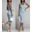 Šaty dlhé riadkované na ramienka dámske (S/M/L ONE SIZE) TALIANSKA MÓDA IMWG221734/DR S/M khaki
