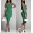 Šaty dlhé riadkované na ramienka dámske (S/M/L ONE SIZE) TALIANSKA MÓDA IMWG221734/DR S/M khaki