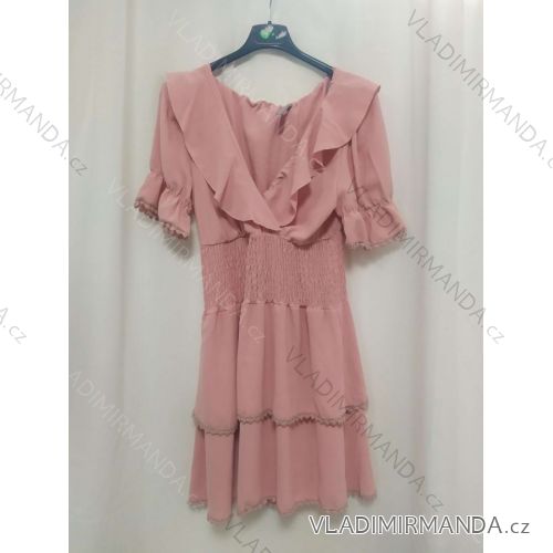 Šaty letné carmen cez ramená dlhý rukáv dámske (S / M ONE SIZE) TALIANSKÁ MÓDA IMWK21306 / DR