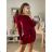 Šaty elegantné mini dlhý rukáv dámske (UNI S / M) TALIANSKA MODA IMM22928