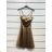 Šaty elegantní na ramínka dámské (S/M ONE SIZE) ITALSKÁ MÓDA IMPSH246451 biela S / M