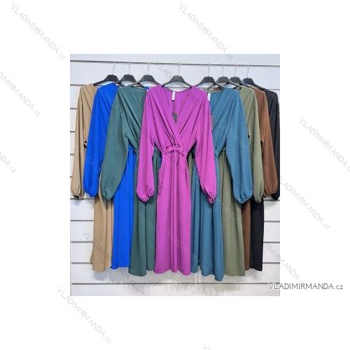 Šaty elegantný dlhý rukáv dámske (S/M ONE SIZE) TALIANSKA MÓDA IMPSH233302