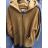 Kabát baránkový s kapucňou dlhý rukáv dámsky nadrozmer (XL/2XL ONE SIZE) TALIANSKA MÓDA IMBM22008