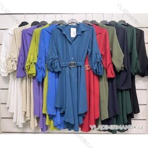 Šaty elegantné košeľové dlhý rukáv dámske (S/M ONE SIZE) TALIANSKA MÓDA IMPSH2421015B