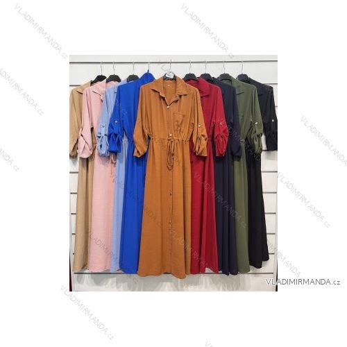 Šaty elegantné košeľové dlhý rukáv dámske (S/M ONE SIZE) TALIANSKA MÓDA IMPSH2221263