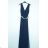 Šaty dlhé spoločenské elegantné bez rukávov dámske (S/M ONE SIZE) TALIANSKA MÓDA IMPSH243598 biela S / M