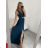 Šaty dlhé na ramienka spoločenské elegantné plesové s opaskom dámske (S/M ONE SIZE) TALIANSKA MÓDA IMM22Q52228/DR svetlo modrá