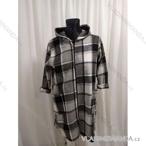 Kabát dámsky (2X/3XL ONE SIZE) Talianska móda IM822franscesca <p>šedá</p> 2XL/3XL