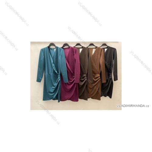 Šaty elegantný dlhý rukáv dámske (S/M ONE SIZE) TALIANSKA MÓDA IMPDY22HEF1132