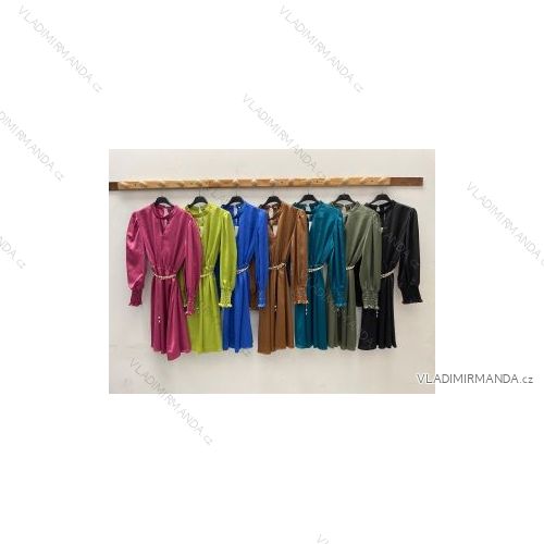 Šaty elegantný dlhý rukáv dámske (S/M ONE SIZE) TALIANSKA MÓDA IMPDY22MDUE22556