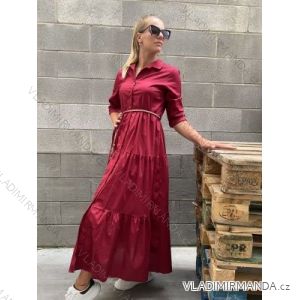 Šaty dlhé košeľové dlhý rukáv dámske (S/M ONE SIZE) TALIANSKA MÓDA IMPDY22LS16818/XFH21180