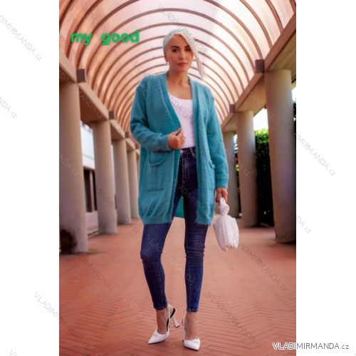 Cardigan pletený dlhý rukáv dámsky (S/M ONE SIZE) TALIANSKA MÓDA IMPLI228091Kr