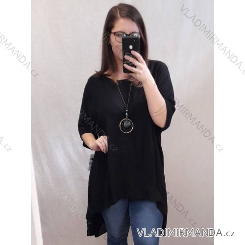 Tunika oversize krátky rukáv dámska (2XL/3XL/4XL ONE SIZE) TALIANSKA MÓDA IMB22BRECET