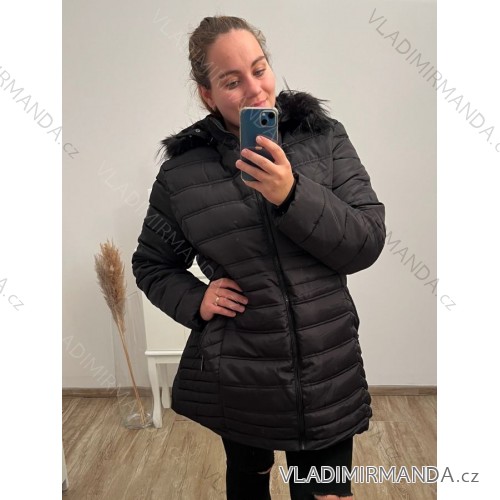 Bunda s kapucňou dámska nadrozmer (4XL-8XL) BESS222251 čierna 4XL