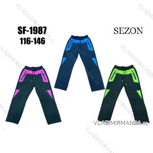 Kalhoty softshellové zateplené fleecem  dětské dorost dívčí a chlapecké (116-146) SEZON SEZ22SF-1987