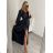 Šaty dlouhé elegantní dlouhý rukáv dámské (S/M ONE SIZE) ITALSKÁ MÓDA IMPSH2455183 čierna S / M