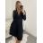 Šaty elegantný dlhý rukáv dámske (S/M/L ONE SIZE) TALIANSKA MÓDA IMWB22222/DR S/M vínová