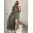 Šaty dlhé šifónové dlhý rukáv dámske (S/M ONE SIZE) TALIANSKA MÓDA IMWGS223251/DR S/M hnedá