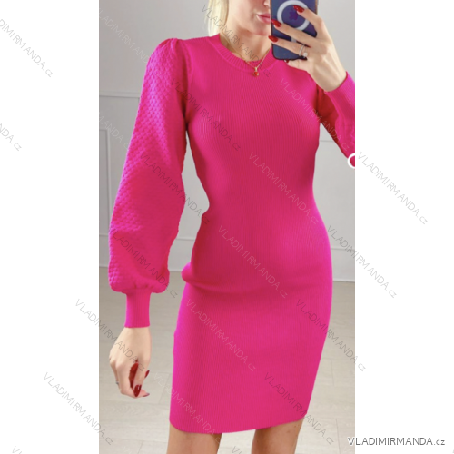 Šaty elegantný dlhý rukáv dámske (S/M ONE SIZE) TALIANSKA MÓDA IMPBB22M50205