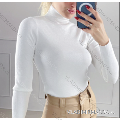 Sveter s rolákom dlhý rukáv dámsky (S/M ONE SIZE) TALIANSKA MÓDA IMPBB22Z2089