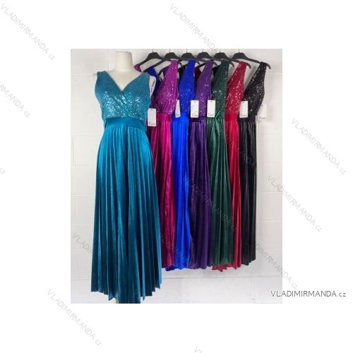 Šaty dlhé elegantné bez rukávov dámske (S/M ONE SIZE) TALIANSKA MÓDA IMPBB22B20883