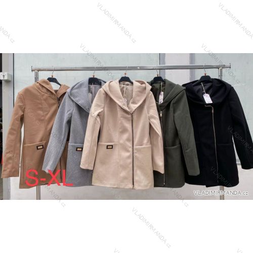 Kabát jesenný flaušový dámsky (S-XL) POLSKÁ MÓDA IMWPO223497