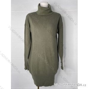 Šaty/sveter predĺžený s rolákom dlhý rukáv dámsky (S/M ONE SIZE) TALIANSKA MÓDA IMPBB22Z9027