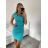Šaty puzdrové spoločenské elegantné bez rukávov dámske (S-XL) TALIANSKA MÓDA IMM22Q51239 tyrkysová S