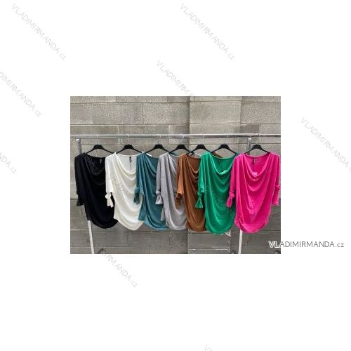 Tunika/blúzka dlhý rukáv dámska (S/M ONE SIZE) TALIANSKA MÓDA IMPDY22HUAX12551