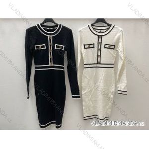 Šaty elegantný dlhý rukáv dámske (S/M ONE SIZE) TALIANSKA MÓDA IMPDY22ZS8020