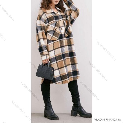 Kabát dlhý na gombíky dámsky nadromer (XL/2XL ONE SIZE) TALIANSKA MÓDA IMD22928