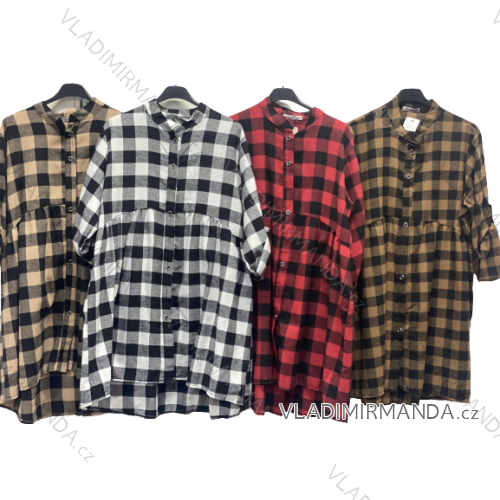 Šaty košeľové dlhý rukáv dámske nadrozmer (XL/2XL ONE SIZE) TALIANSKA MÓDA IMC22780