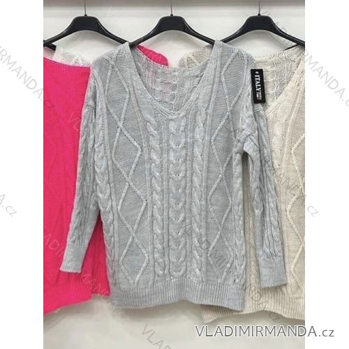 Sveter dlhý rukáv dámske (S/M ONE SIZE) TALIANSKA MÓDA IMWB22316