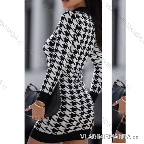 Šaty elegantný dlhý rukáv dámske (S/M ONE SIZE) TALIANSKA MÓDA IMWB22334