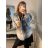 Kabát vlněný krátký dlouhý rukáv dámský (S/L ONE SIZE oversize) ITALSKÁ MÓDA IMM21239a/DR M / L modrá