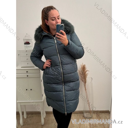 Kabát zimný dámsky nadrozmer (3XL-7XL) LIBLAND LIB22LD-7688B tmavě zelená 7XL