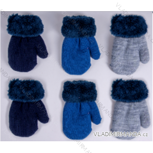 Rukavice palčiaky pletené detské chlapčenské (10-12-14cm) YOCLUB YOC22RED-0001C