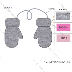 Rukavice palčiaky pletené detské dievčenské (10-12-14cm) YOCLUB YOC22RED-0001G