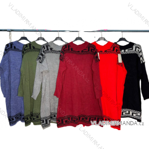 Šaty pletené dlhý rukáv dámske nadrozmer (3XL/4XL ONE SIZE) TALIANSKA MóDA IM4221071