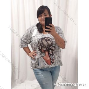 Sveter tenký oversize rukáv dámsky nadrozmer (3XL/4XL ONE SIZE) TALIANSKA MÓDA IM422CATWALK