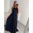 Šaty společenské na ramínka dlouhé plesové dámské (S/M ONE SIZE) ITALSKÁ MÓDA IMM22ZQL-60025