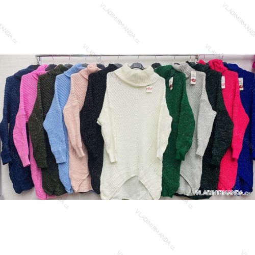 Sveter oversize s rolákom dlhý rukáv dámsky (S/M/L ONE SIZE) TALIANSKA MÓDA IMWD223580