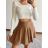 Sukňa krátka úpletová teplá dámska (S/M ONE SIZE) TALIANSKA MÓDA IMPBB22Z8040/DR biela S/M